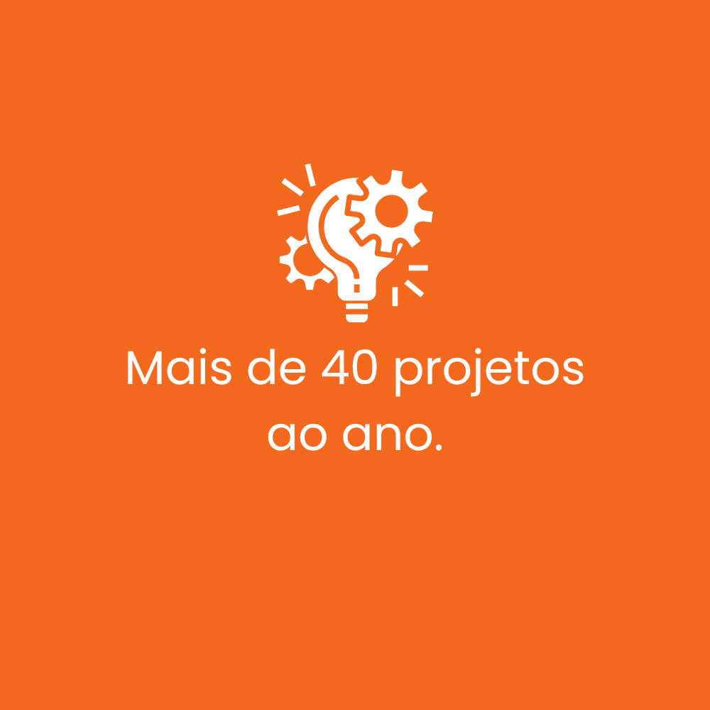 Mais de 40 projetos ao ano.